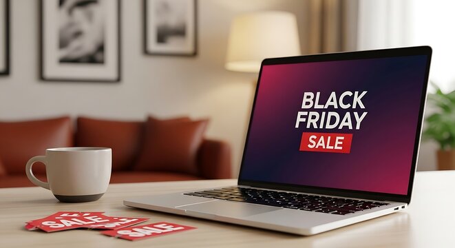 Black friday sale on laptop online shopping and festive deals