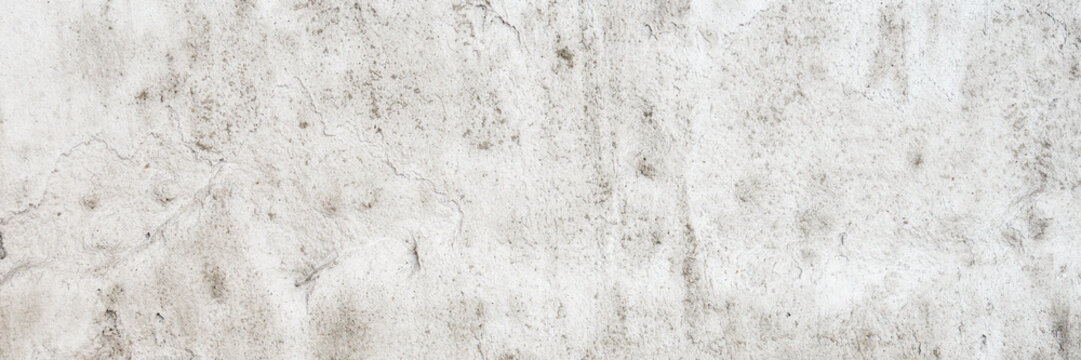 Light gray old ceiling, wall or floor background. Closeup. Wide banner. Empty place for text.