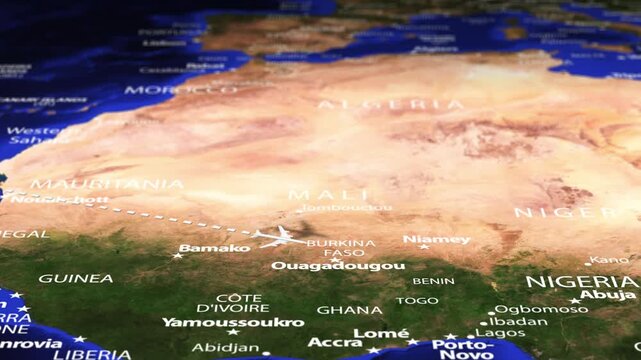 Flight From New York USA to Kampala UGANDA with flag pins
