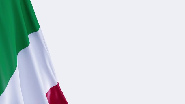 Italian flag loop background left side with copy space on the left