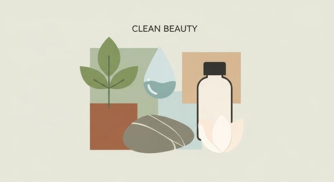 Clean Beauty Concept with Natural Elements and Minimalist Design