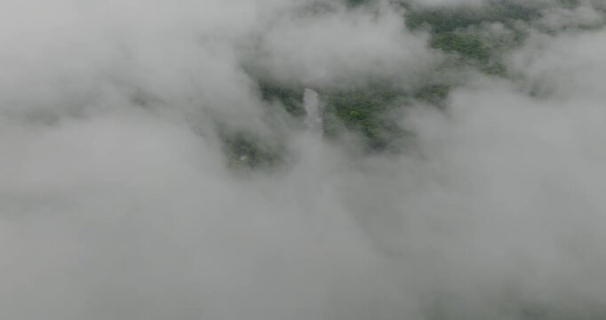 Clouds Above The Tropical River Of R&iacute;o Churun In Venezuela. Aerial Drone Shot