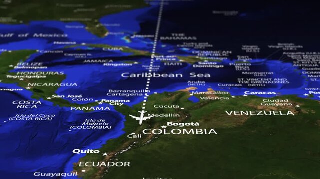 Flight From New York USA to Lima Peru with flag pins