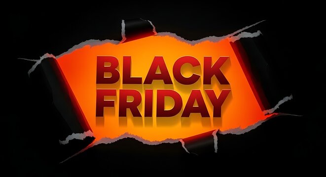 Black friday sale advertisement explosive orange design with bold text