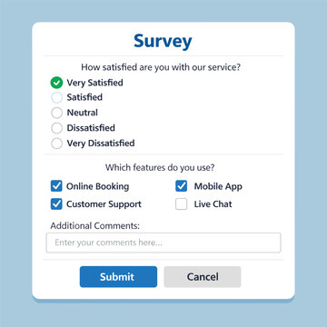 Survey Customer Satisfaction With Survey Form With Radio Buttons