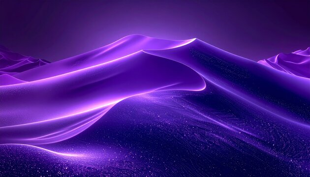 A flowing digital art backdrop featuring abstract purple smoke and blue energy waves in a dark motion design pattern