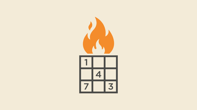 Fiery Sudoku Puzzle Concept