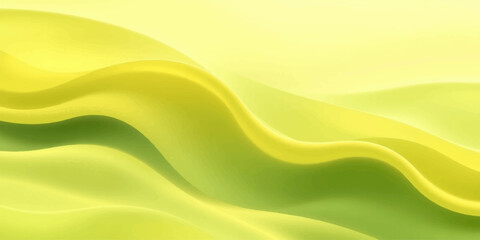 Obraz premium A soft vector illustration featuring an abstract green and yellow background with golden wavy lines and a silk satin texture creating a curved orange light design