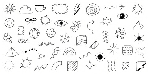 Geometric shapes and symbols are illustrated in a stylized graphic design.