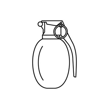 Explosive Grenade Icon, Outline Vector Illustration