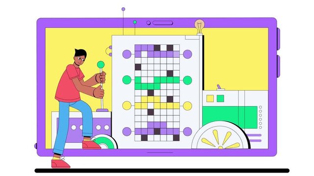 Professional Organizing Business Strategy and Workflow on Board 2d animation