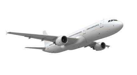 Obraz premium Modern passenger airplane flying isolated on transparent background