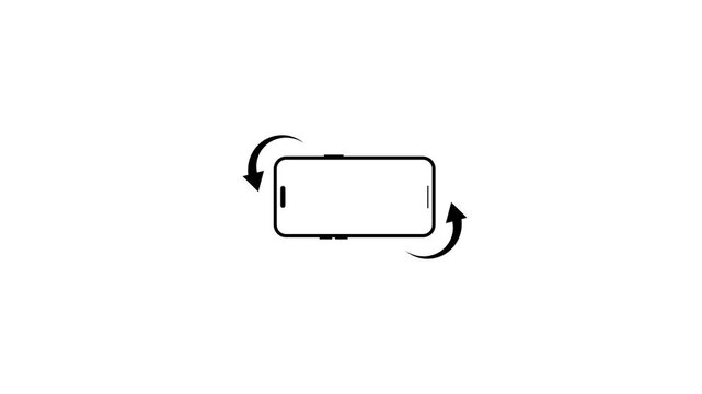 Rotate Your Phone Animation Video 4k. animation of rotate your phone on white background	