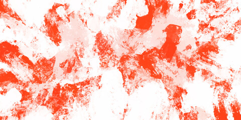 Fototapeta premium Vibrant red and white abstract messy acrylic paint splatter texture, bright grunge fluid watercolor stain background, chaotic expressionist graphic resource for modern bold digital art design layout