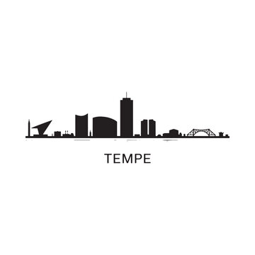 Tempe skyline silhouette with a modern architectural representation