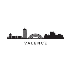 Fototapeta premium Minimalist skyline illustration of the city of valence spain