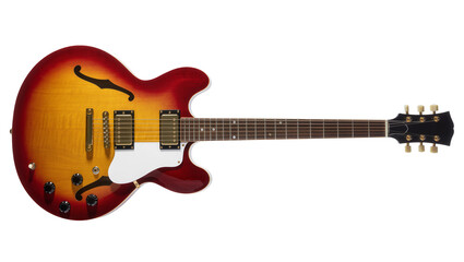 Cherry Sunburst Semi-Hollow Electric Guitar with Rosewood Fretboard © Isabel