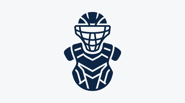Baseball Catcher's Gear Icon in Dark Blue