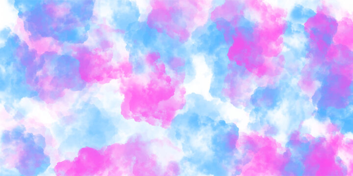 Abstract soft pink and blue watercolor cloud smudge texture background for creative modern graphic design and aesthetic presentation
