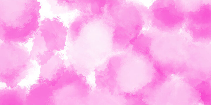 Bright pink soft abstract watercolor cloud texture, light delicate magenta paint dab background, minimal fluffy airy brush stroke graphic resource for elegant modern digital feminine art design.