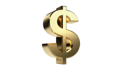 Fotobehang Goud Three dimensional golden dollar sign with embossed details  © Michal