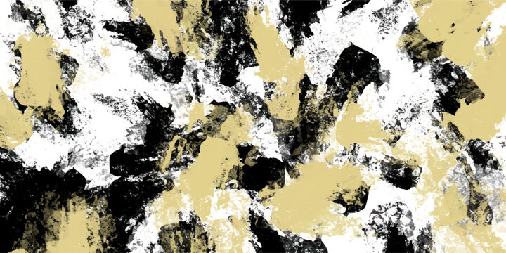Grunge abstract black white and gold thick paint dab textured abstract design, messy acrylic brush stroke background, chaotic expressionist dirty canvas graphic resource for modern dark art
