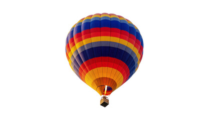Fototapeta premium Colorful striped hot air balloon floating in the sky