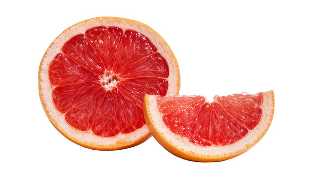 Ruby Red Grapefruit Slices Showing Juicy Segments and Rind