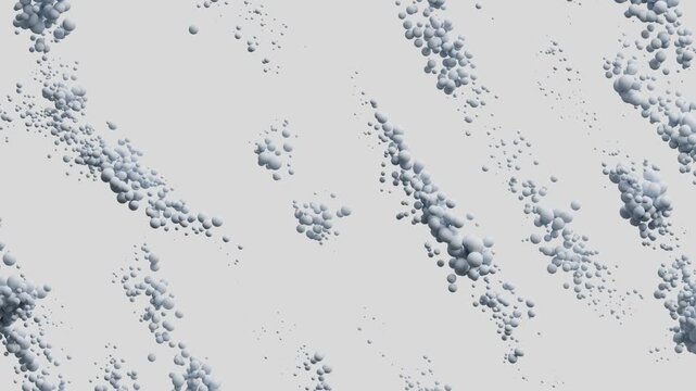 Drifting bubble clusters across surface with soft shadows