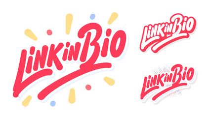 Link in Bio Typography Sticker Text Set