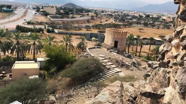 Walk along the rocky path at the ancient fort on the hill