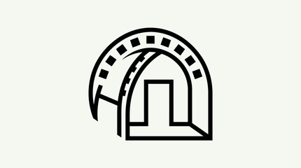 Fototapeta premium Abstract Archway With Geometric Design Elements