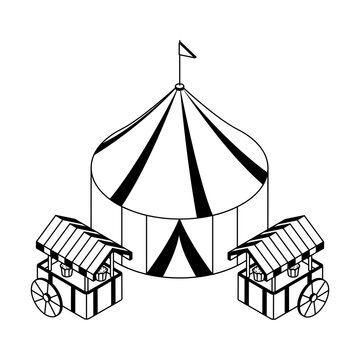 Icon depicting a carnival in isometric style

