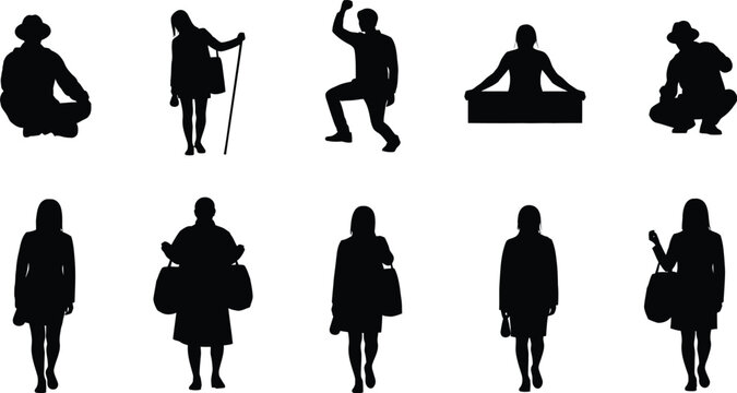 vector silhouettes of people