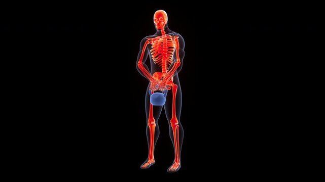 Human Lifting Kettlebell Weight in Upright Row Exercise Anatomy Animation Concept