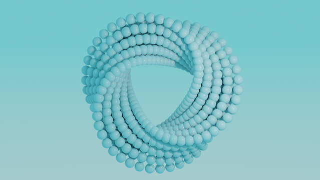 3D Render of an Eye-Shaped Spiral - This image shows a stunning 3D render of numerous small, glossy