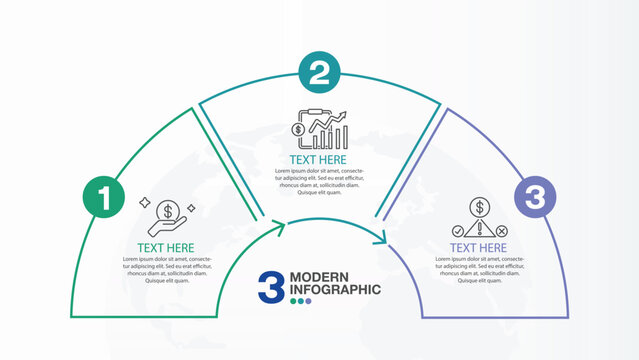 3 Step Business Workflow Infographic Design