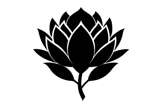 King Protea flower icon, king protea flower silhouette vector,  king protea flower black symbol