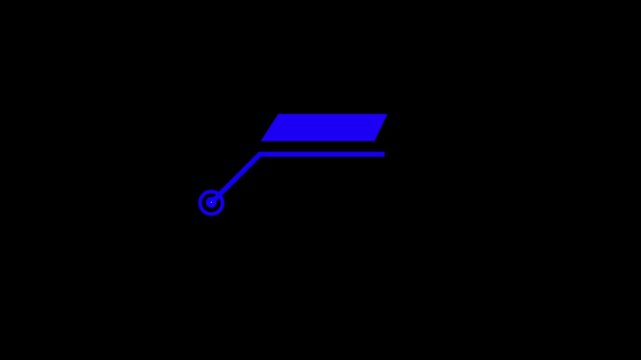Animation of HUD elements with text Technology icon black background, Callout elements designed for text highlighting and user interface projects.