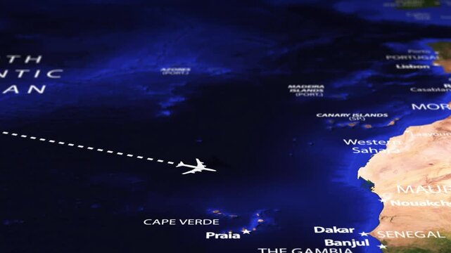 Flight From New York USA to Ouagadougou BURKINA FASO with flag pins