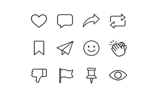 Smile bubble icon vector comment generation face image eye loop thumbs outline