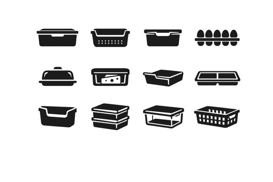 Image vector storage simple door box container refrigerator transparent icon generation crisper