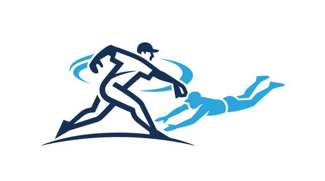 Baseball Player Throwing the Ball with Diving Runner