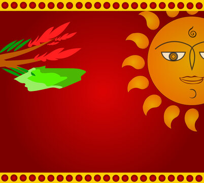 vector illustration of sinhala and tamil new year post 