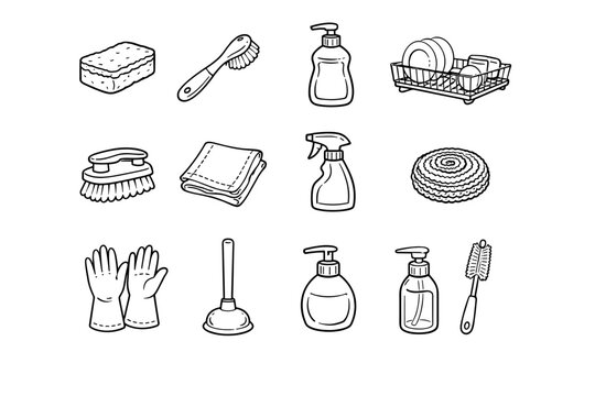 Bottle dish kitchen soap dispenser image sponge simple cleaning generation vector icon