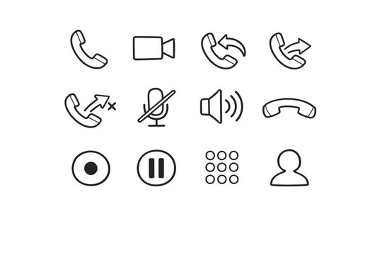 Contact outgoing simple speaker mute call camera incoming icon generation image keypad