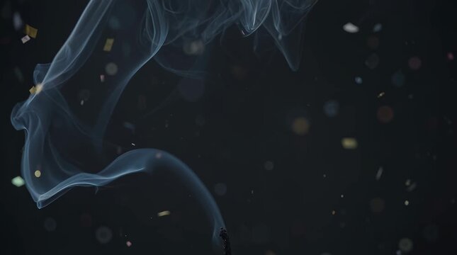 Candle Flame and Smoke Patterns in Celebration Atmosphere