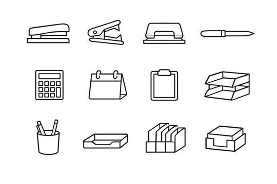 Pen desktop image icon calendar stand vector opener desk hole puncher simple