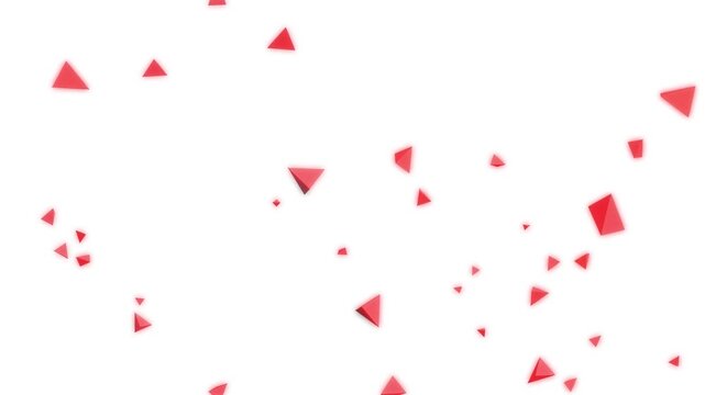 Bouncy Tetrahedron - thrown from left side of the white background