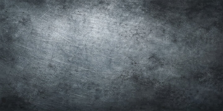 Textured brushed metal surface with subtle scratches and gradients creating a dark industrial background for design elements